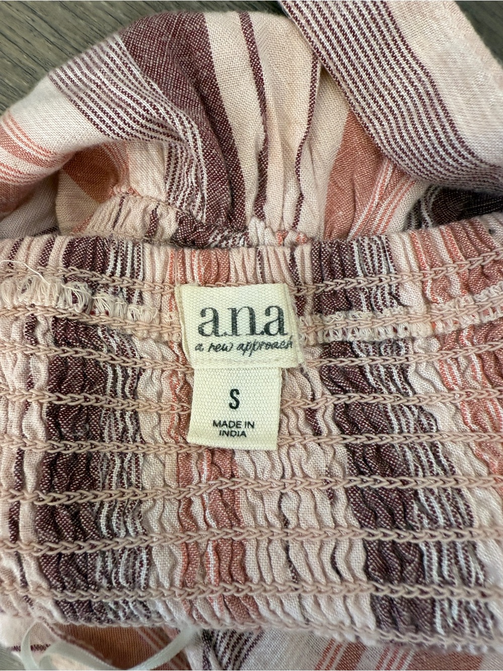 ANA Striped Midi Dress Small Pink Purple Button Front Tie Back Sundress A-Line - Picture 10 of 11
